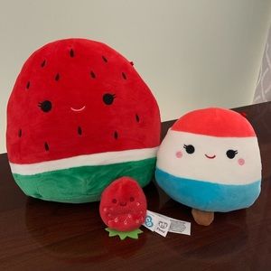 8” Winsey, 5” Lelila and Strawberry Cutie Bean Squishmallow — Summer Bundle